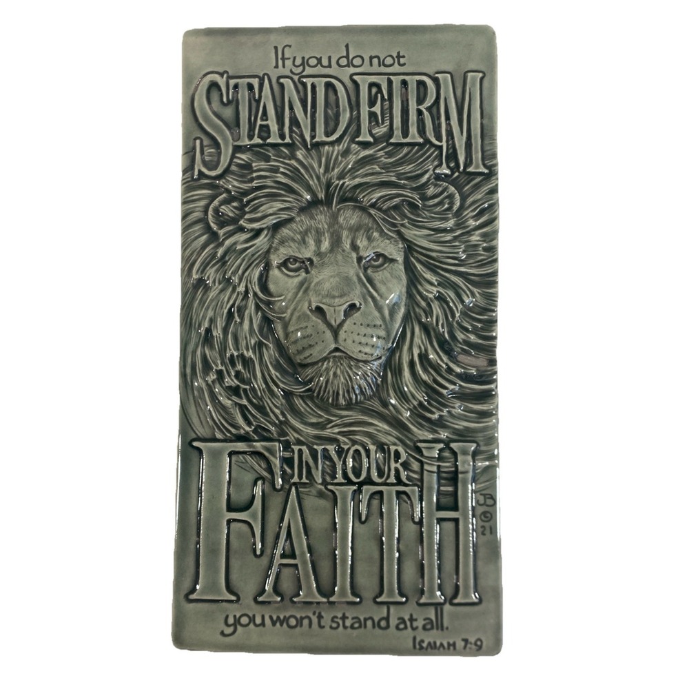 Medicine Bluff Studio 8"x4" Ceramic Wall Art Tile John Beasley Stand Firm Faith